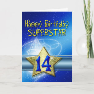Cartão de aniversário de 14 para Superstar