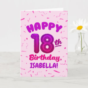 Cartão de Aniversário de 18 Anos com Nome Personal