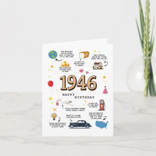 Cartão de aniversário de 1946 para o Pai ou a mãe