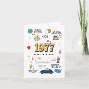 Cartão de aniversário de 1977 para marido e mulher