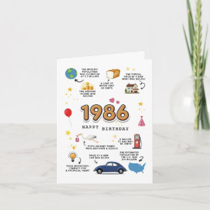 Cartão de aniversário de 1986 para marido e mulher