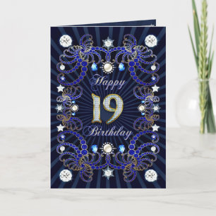Cartão de aniversário de 19 anos com inúmeras j