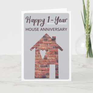 Cartão de Aniversário de 1 Ano de Casa