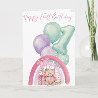 Cartão de Aniversário de 1 ano Feliz