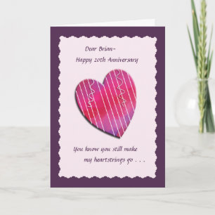 Cartão de Aniversário de 20 Anos de Casamento Hear