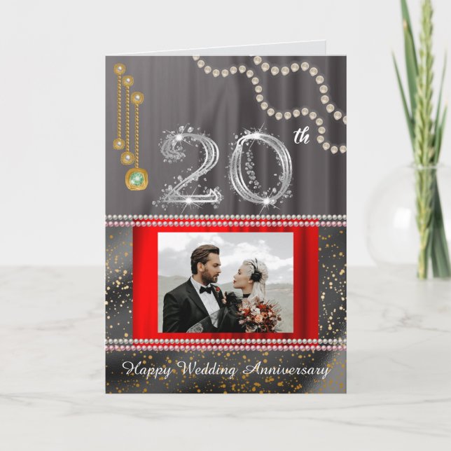 Cartão de Aniversário de 20 Anos Esmeralda para Mu (Frente)