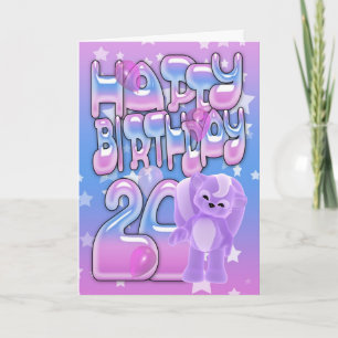 Cartão de Aniversário de 20 bonitinho com um peque