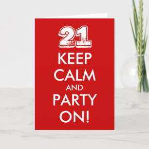 cartão de aniversário de 21 anos Mantenha a calm