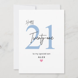 Cartão de Aniversário de 21 Anos Personalizado Sim