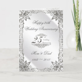 Cartão de Aniversário de 25 Anos de Casamento Flou