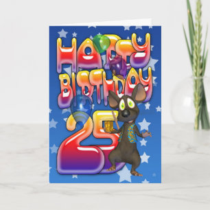 Cartão de Aniversário de 25, Feliz Aniversário