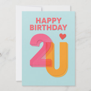 Cartão de Aniversário de 2U Design de Aniversário