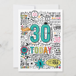 Cartão de Aniversário de 30 anos | Cartão de Anive