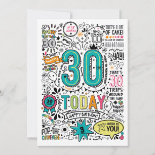 Cartão de Aniversário de 30 anos Cartão de Anive