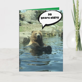 Cartão de Aniversário de 30 Anos Com Urso Personal