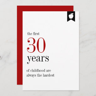 Cartão de aniversário de 30 anos de aniversário do