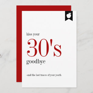 Cartão de aniversário de 30 anos de aniversário do