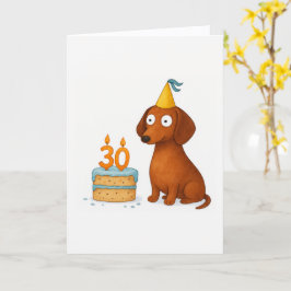 Cartão de Aniversário de 30 anos de Cachorro Engra