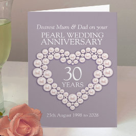 Cartão de aniversário de 30 anos de casamento de p