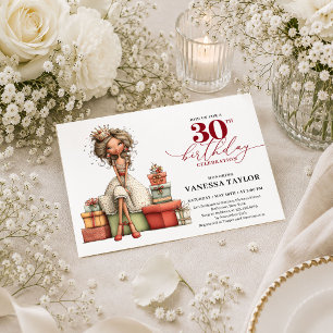 Cartão de Aniversário de 30 anos Marsala para Mulh