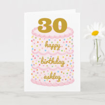 Cartão de Aniversário de 30 anos Personalizado, No