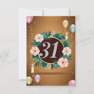 cartão de aniversário de 31 anos