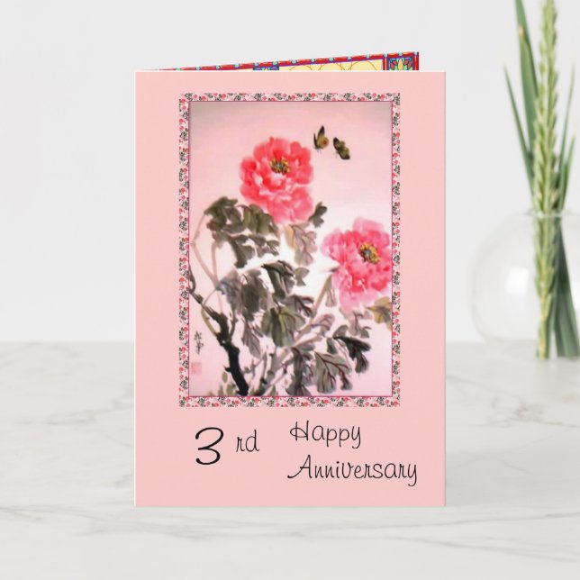 cartão de aniversário de 3 anos (Frente)