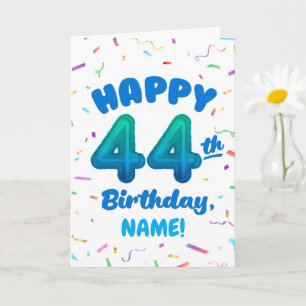 Cartão de Aniversário de 44 anos com Nome Personal