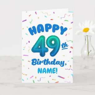 Cartão de Aniversário de 49 anos com Nome Personal