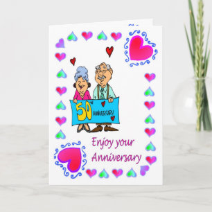 Cartão de aniversário de 50 anos de casamento