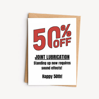 Cartão de Aniversário de 50 Anos Engraçado - 50% d