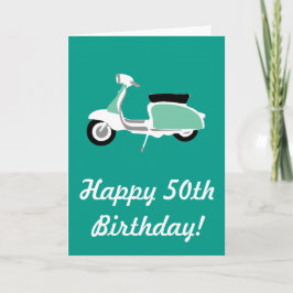 Cartão de aniversário de 50 anos para o Patinete R