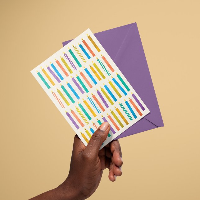 Cartão de Aniversário de 50 Velas Coloridas (Criador carregado)