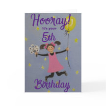 Cartão de Aniversário de 5 anos Padrão, 5" x 7" Do