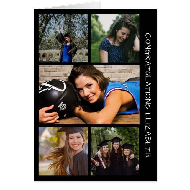 Cartão de Aniversário de 5 Graduação de Foto (Frente)