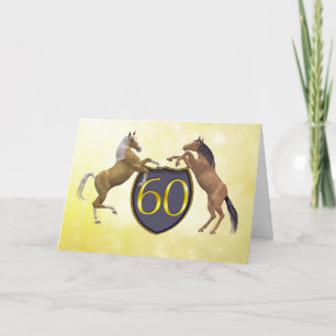 Cartão de aniversário de 60 anos com cavalos de 