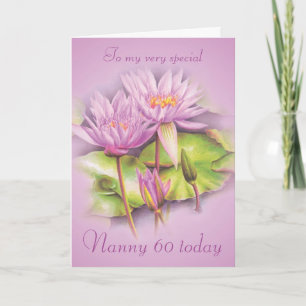 Cartão de aniversário de 60 anos da Nanny floral l