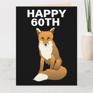 cartão de aniversário de 60 anos da RAPOSA FELIZ