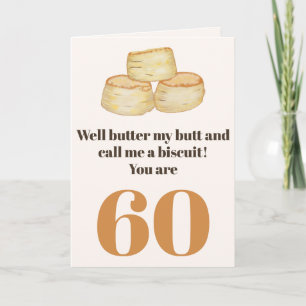 Cartão de aniversário de 60 anos de comida engra