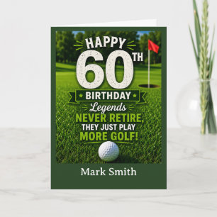 Cartão de Aniversário de 60 anos de Golfe para Gol