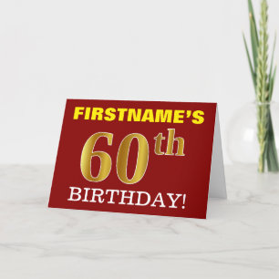 Cartão de aniversário de 60 ANOS, Dourado, Imitaçã