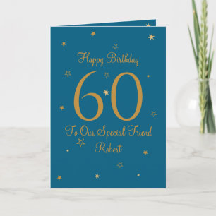 Cartão de Aniversário de 60 anos Estrela Dourada