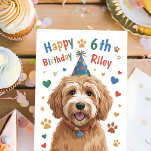 Cartão de Aniversário de 6 Anos Personalizado de C