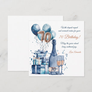 Cartão de Aniversário de 70 Anos Personalizado par