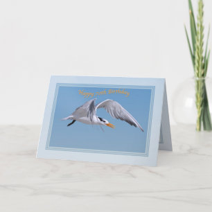 Cartão de Aniversário de 70 com pássaro Tern Real
