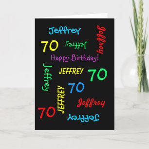 Cartão de aniversário de 70 personalizado qualqu