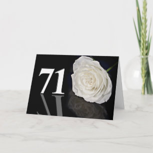 Cartão de aniversário de 71ruas com uma rosa branc