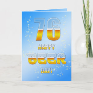 Cartão de aniversário de 76 anos Feliz Beer Day