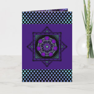 Cartão de aniversário de .7 guarda-chuva roxo e co