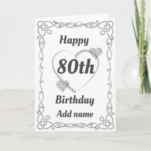 Cartão de aniversário de 80 anos especial e bonito